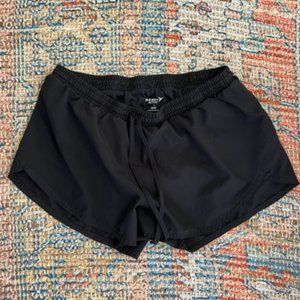 Black Running Shorts Dolphin Hem